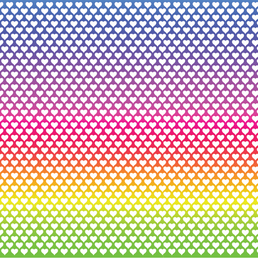 Rainbow Ombre Hearts Pattern Acrylic Sheets - CMB Pattern Acrylic